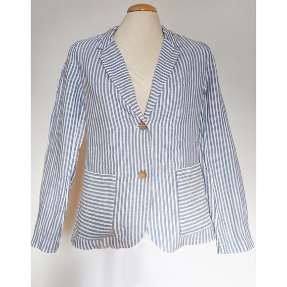 Tahari striped linen blazer - Picture 1 of 4
